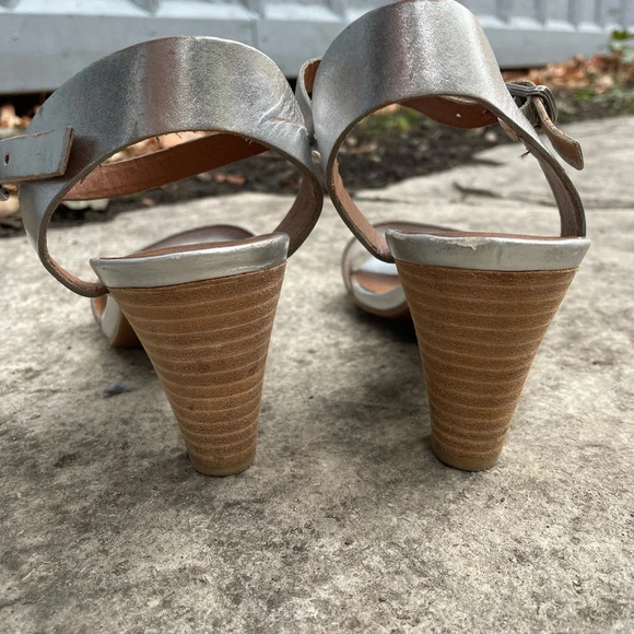 Lucky Brand  Silver Ankle Strap Heels, Size 7 - Picture 11 of 13